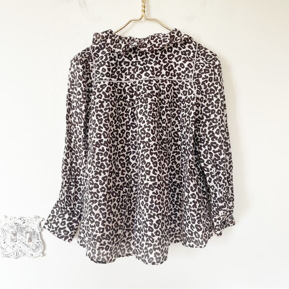Sea New York Lottie Leopard Ruffled Blouse 2 - Picture 5 of 9